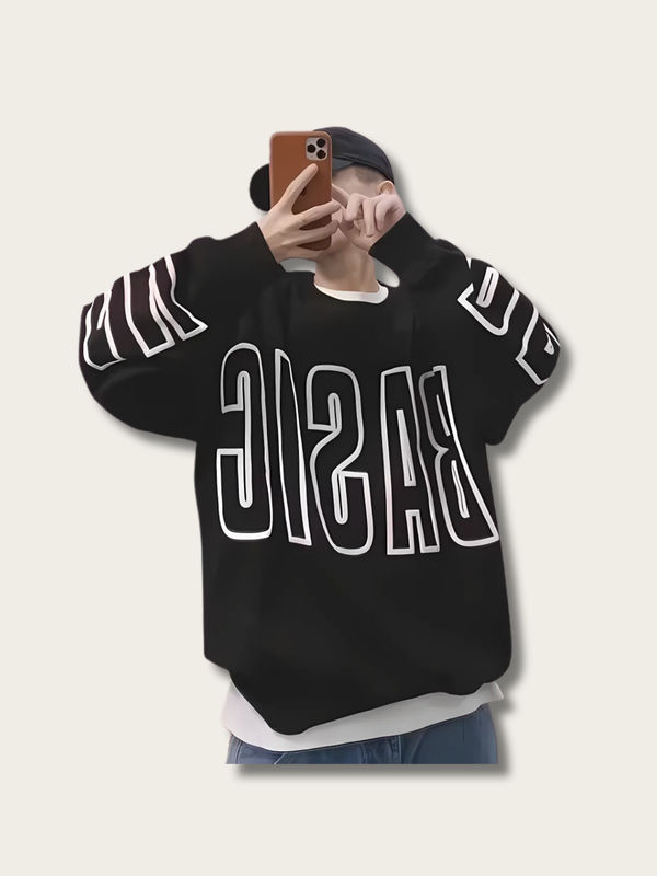 Bold Basic Oversized Japanese Sweatshirt - Medium