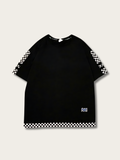 Checkered Design Japanese T Shirt - Small