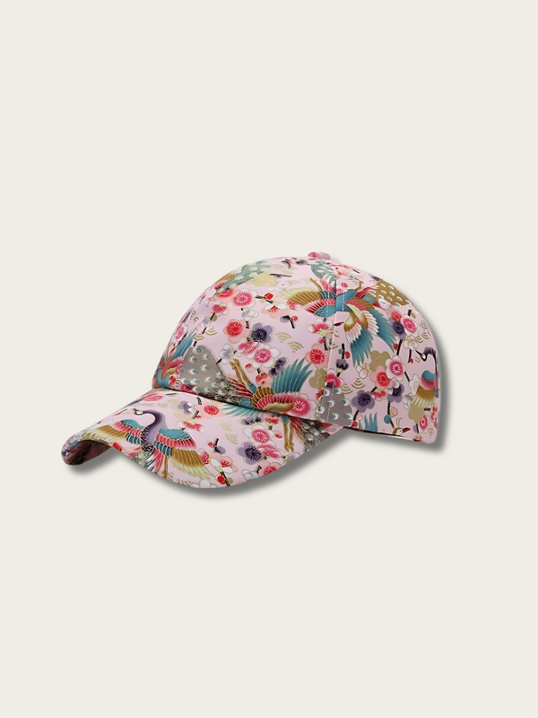 Embroidered Blossom Breeze Japanese Cap - 