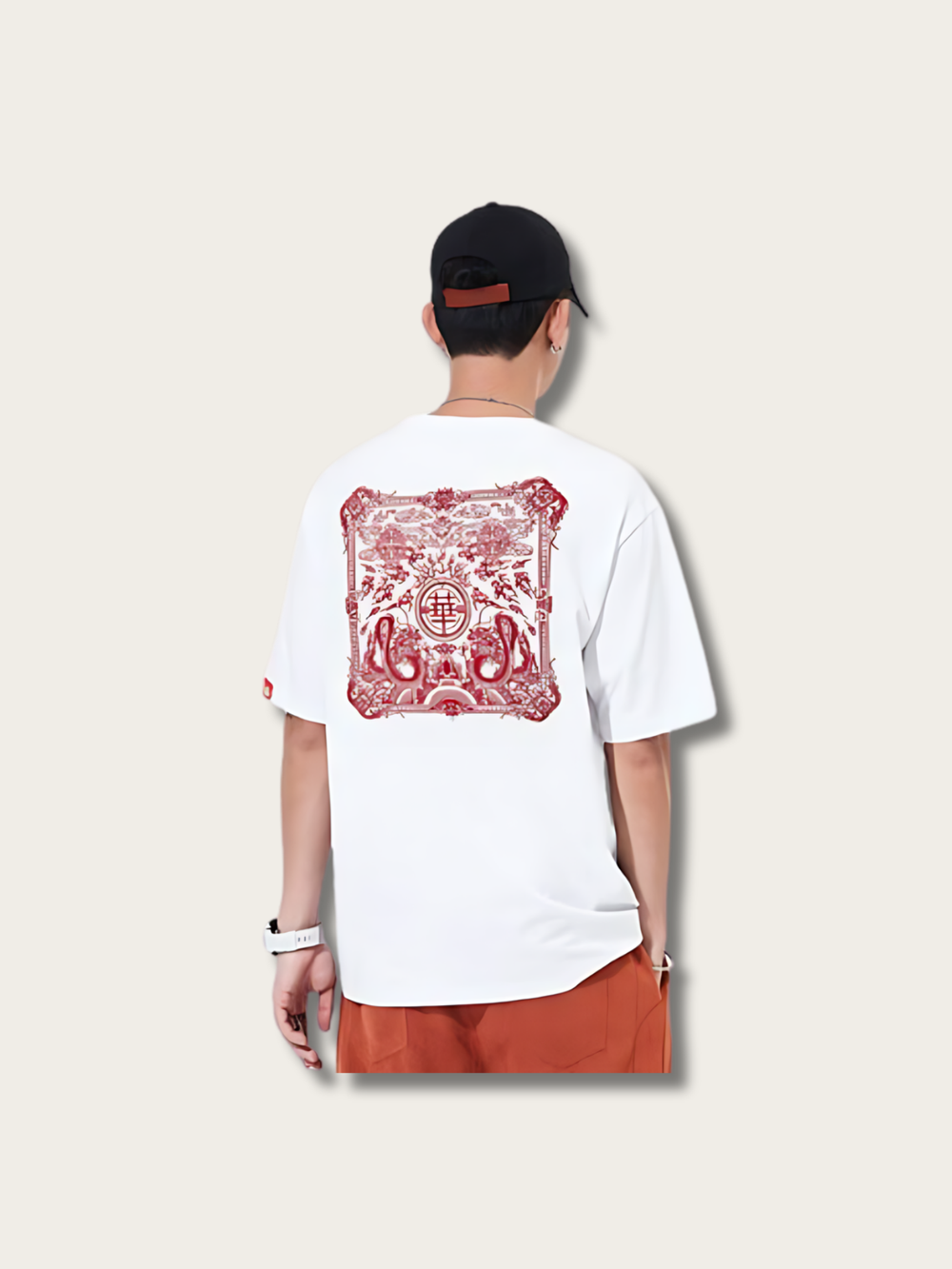 Embroidered Wind Graffiti Japanese T Shirt - XL