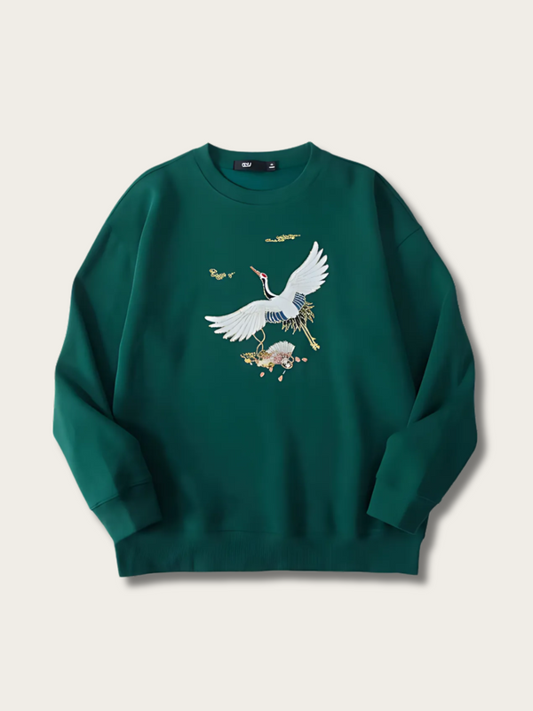 Crane Reverie Japanese Sweatshirt - Medium