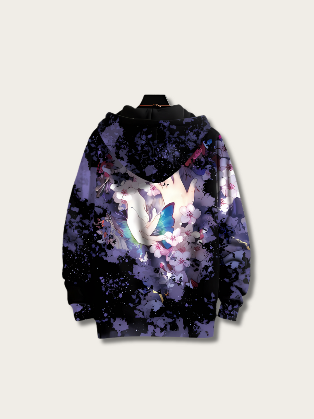 Gradient Cherry Blossom Japanese Hoodie - Small