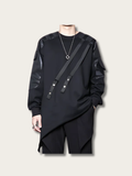 Asymmetrical Vanguard Leather Japanese Sweater - Large