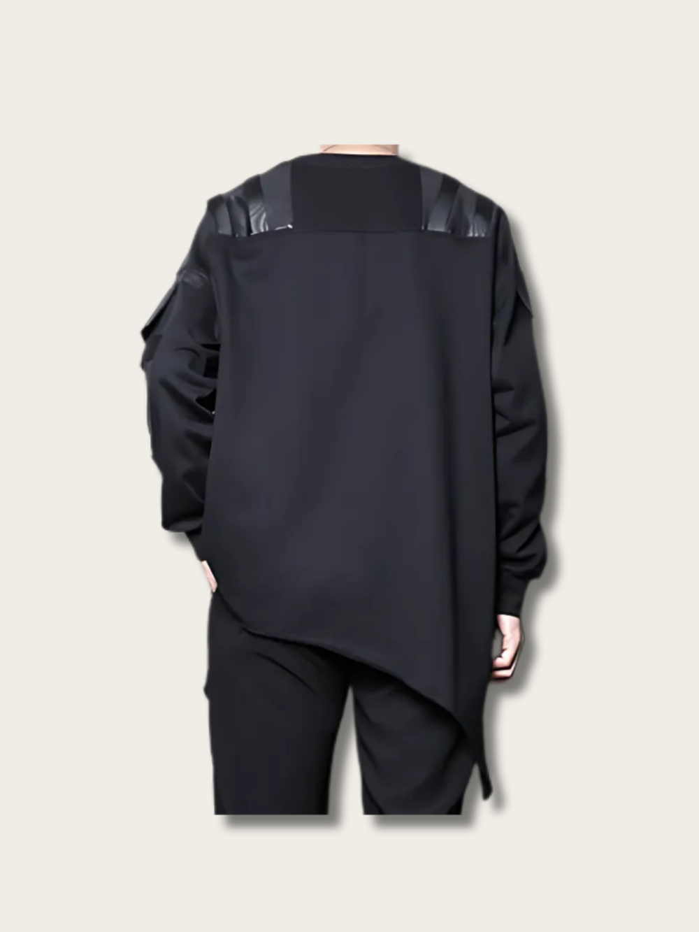 Asymmetrical Vanguard Leather Japanese Sweater - 2XL