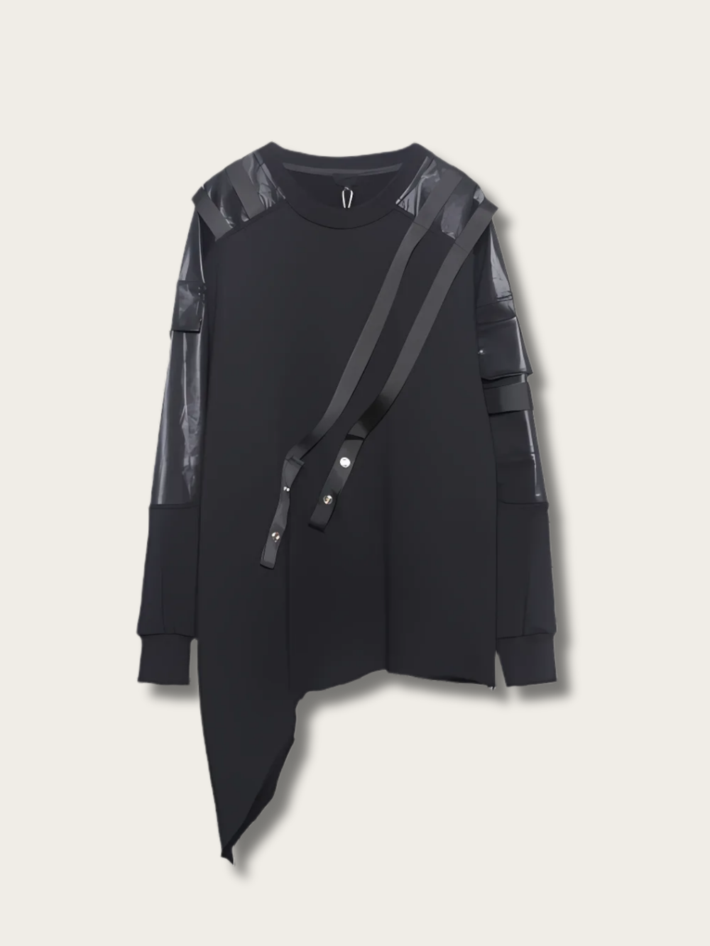 Asymmetrical Vanguard Leather Japanese Sweater - Medium