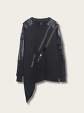 Asymmetrical Vanguard Leather Japanese Sweater - Medium