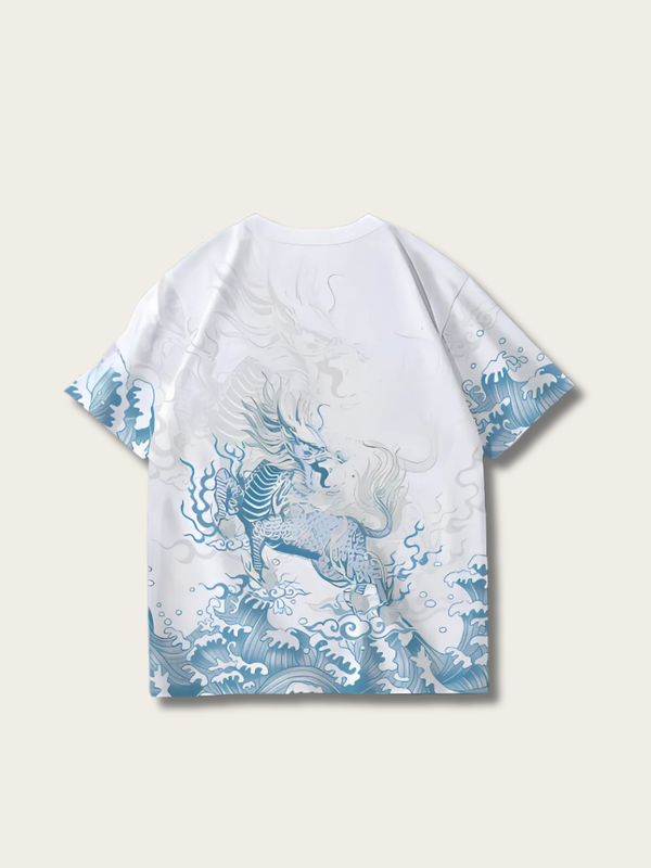 Ethereal Dragon Wave Japanese T Shirt - Small