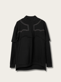 Geometric Flow Layered Japanese Sweatshirt - Medium