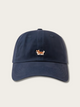 Fox Charm Embroidered Japanese Cap - Blue