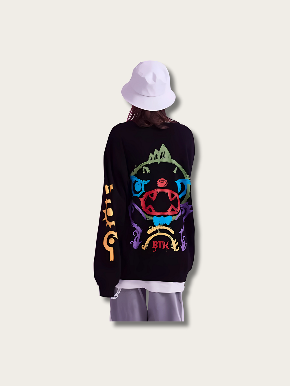 Neon Chaos Street Japanese Sweatshirt - Medium