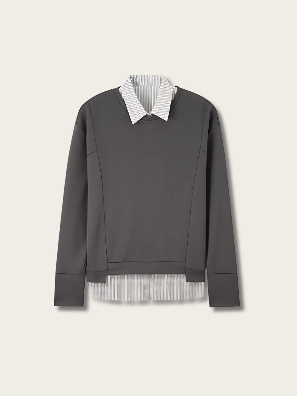Layered Chic Mock Japanese Sweatshirt - Small