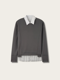 Layered Chic Mock Japanese Sweatshirt - Small
