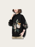 Floral Printed Japanese Sweatshirt - XL