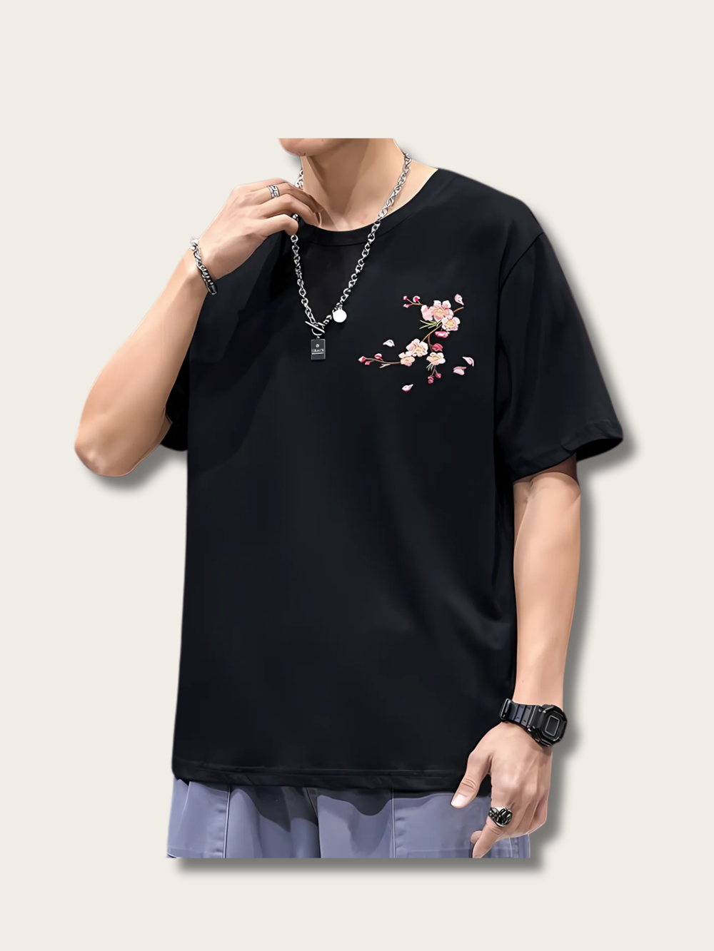 Blossom Arc Oversized Japanese T Shirt - Large