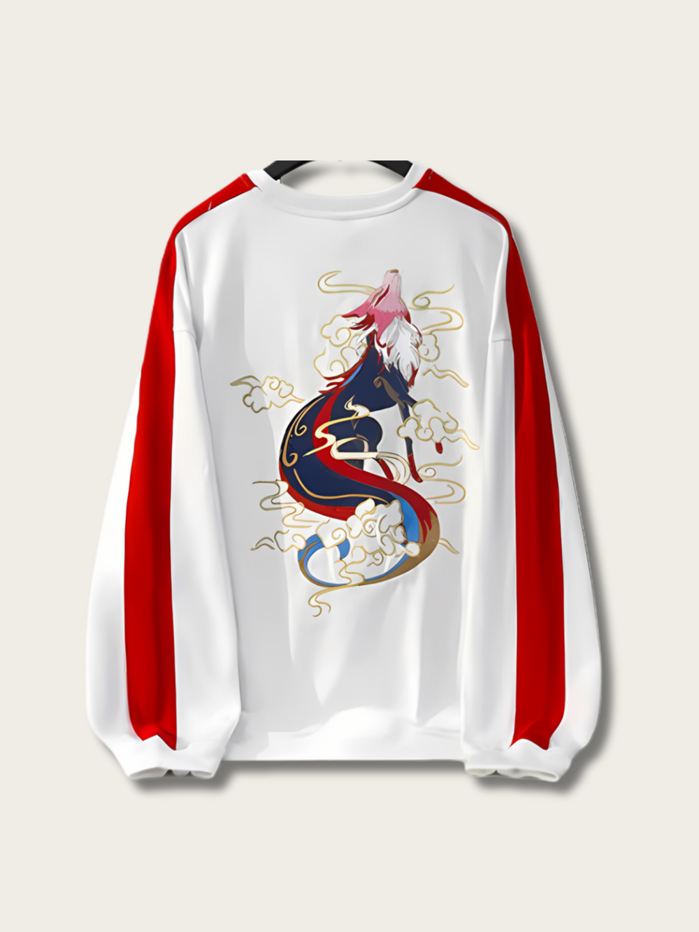 Mystical Fox Clouds Japanese Sweater - Large