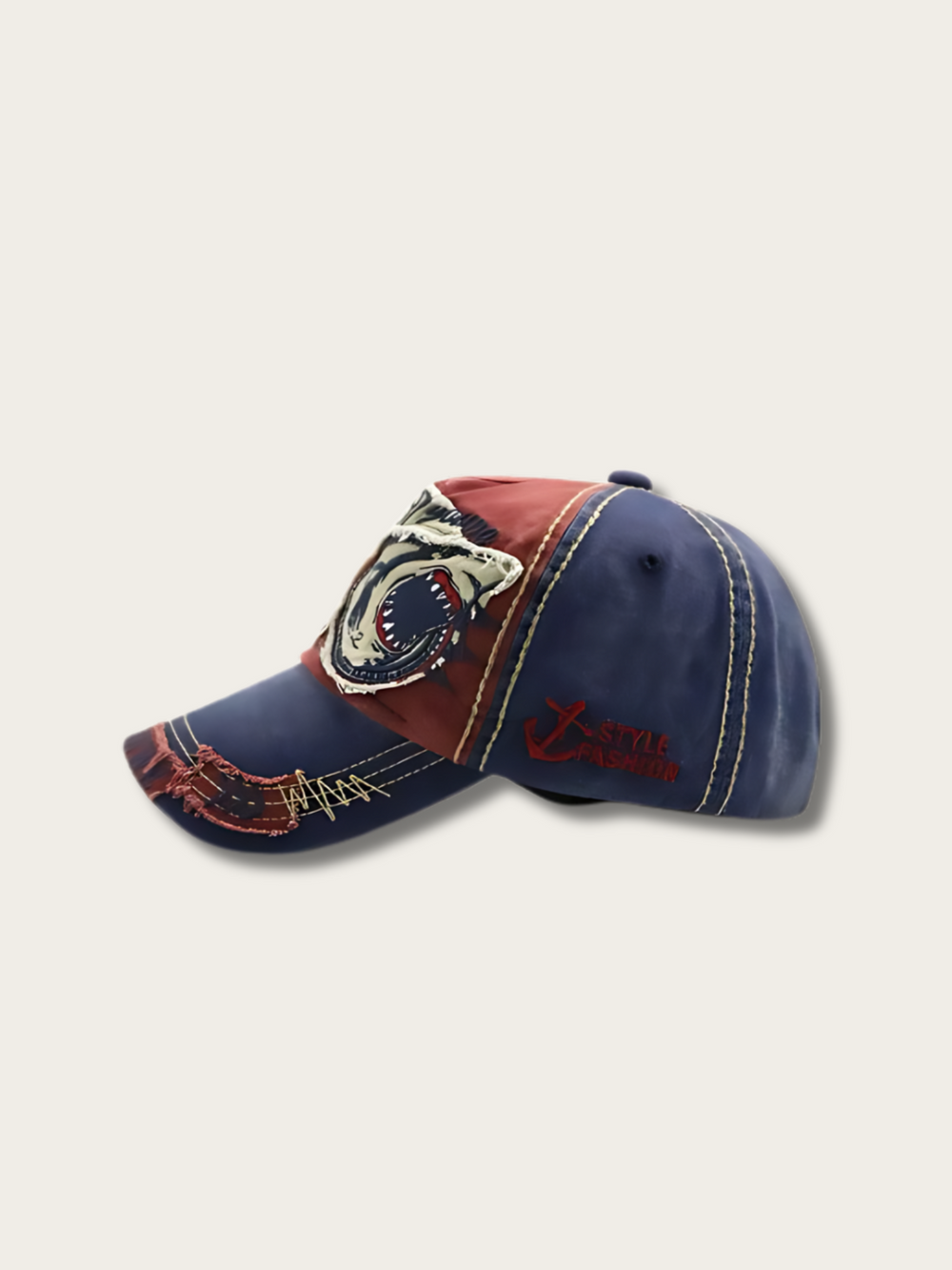 Shark Attack Street Japanese Denim Cap - Red