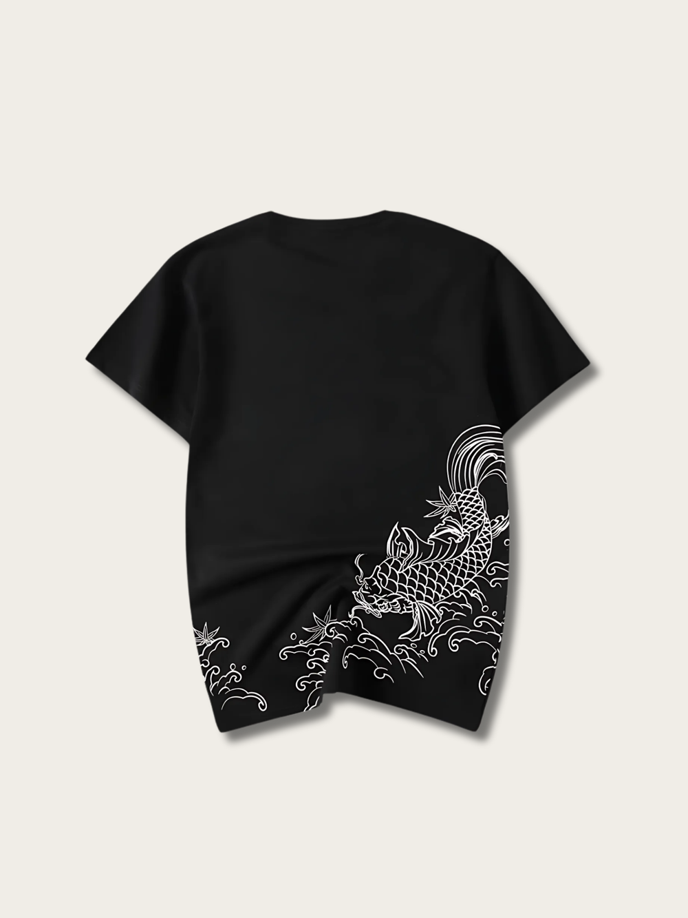 Koi Crest Wave Japanese T Shirt - Large