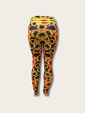 Sunflower Printed Japanese Yoga Pants - Large