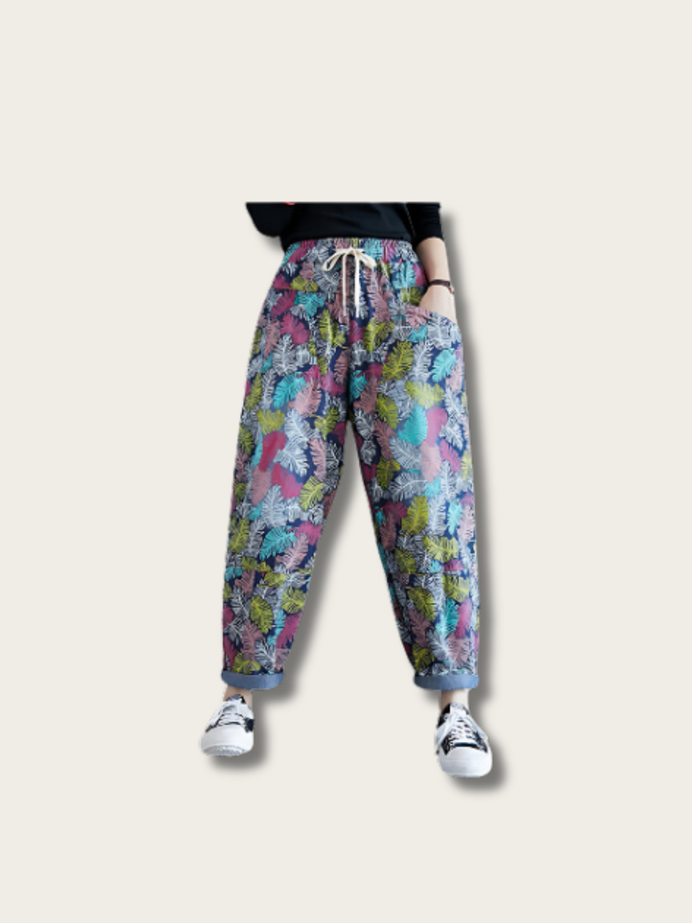 Floral Drift Japanese Pants - Medium