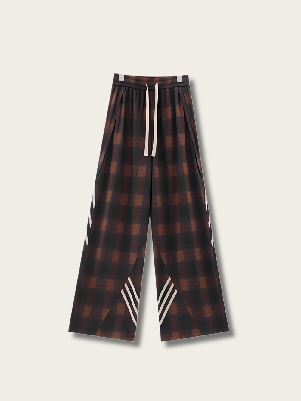 Plaid Stride Layered Japanese Pants - XS