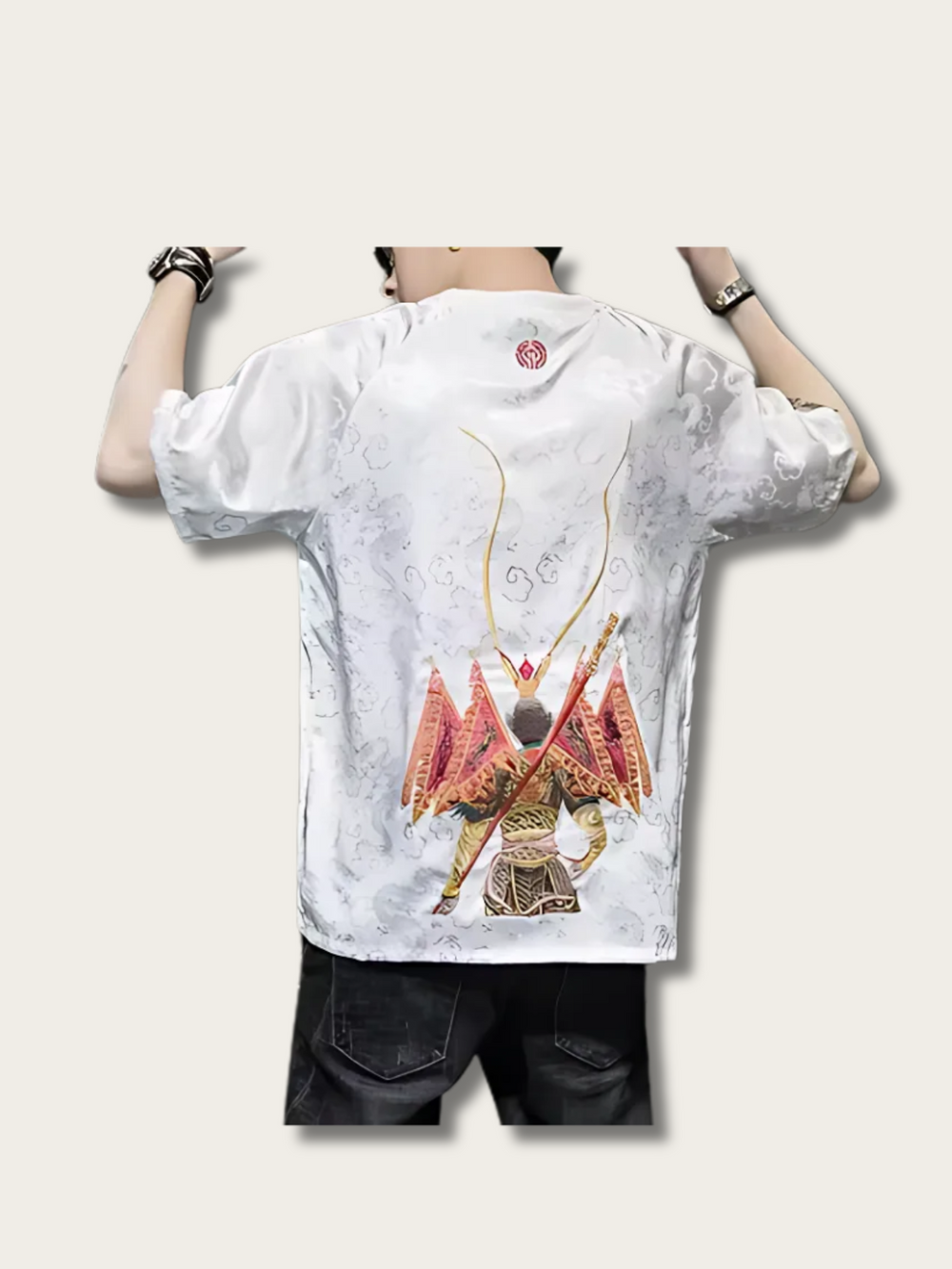 Lion Dance Cloudscape Japanese T Shirt - Large