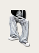 Monochrome Wave Japanese Pants - Large