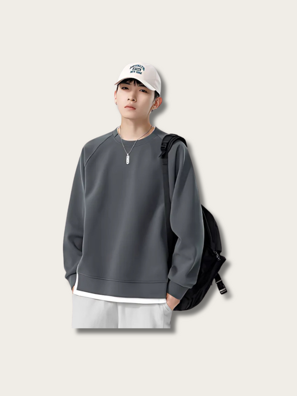 Dual Tone Minimalist Layered Japanese Sweater - Medium