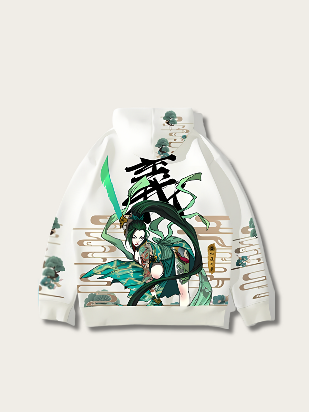 Samurai Spirit Camo Japanese Hoodie - Large
