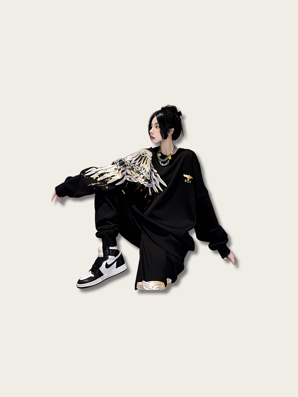 Golden Wing Emblem Japanese Sweater - Small