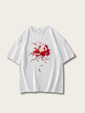 Scarlet Bloom Graphic Japanese T Shirt - Medium