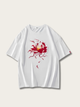 Scarlet Bloom Graphic Japanese T Shirt - Medium