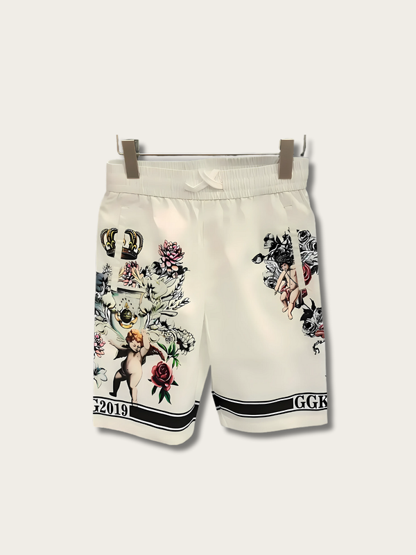 Regal Cherub Floral Japanese Shorts - Medium