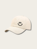 Smiley Vibe Minimalist Japanese Cap - Pink