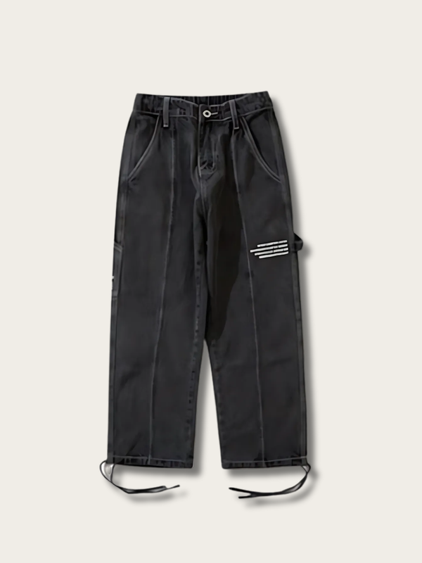 Monochrome Stride Japanese Pants - Medium