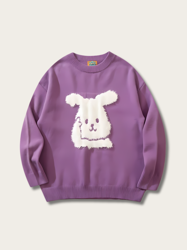 Rabbit Fleece Knit Japanese Sweater - Small
