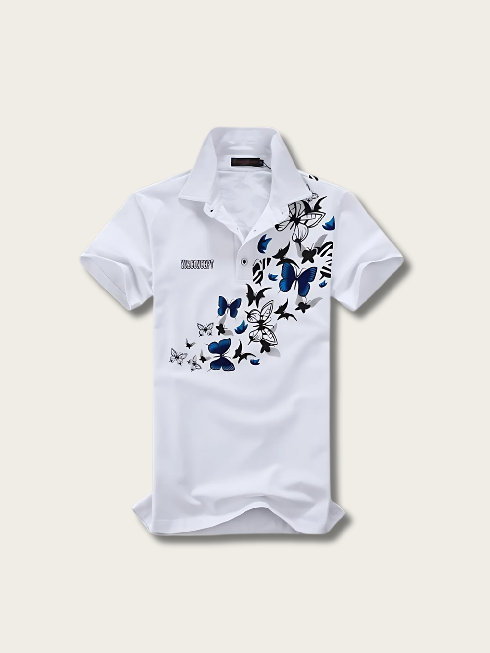 Butterfly Drift Japanese Polo Shirt - Large