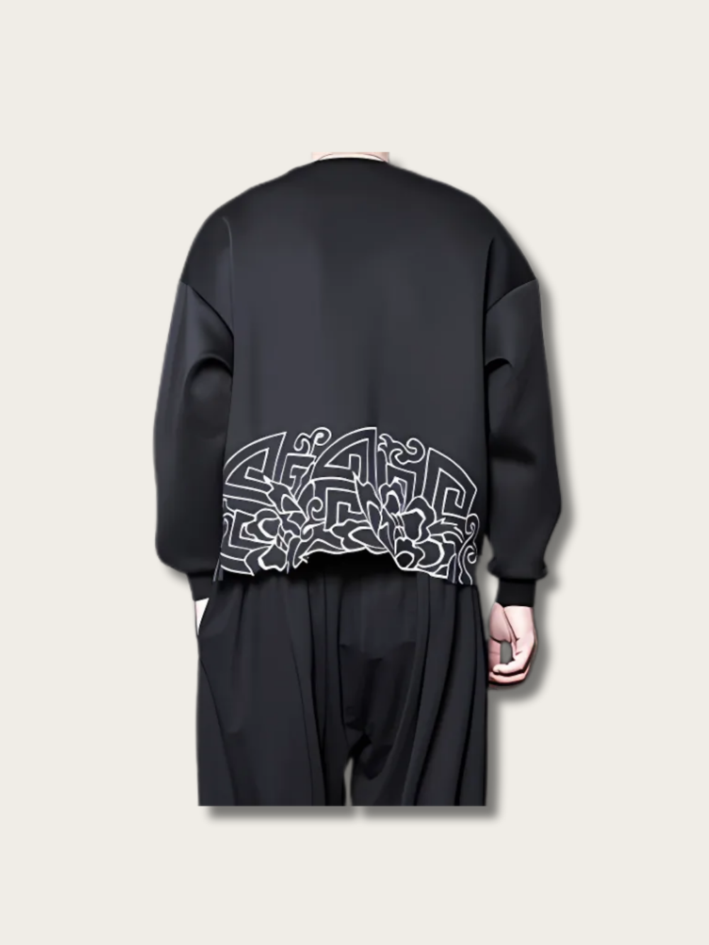 Zen Bloom Geometric Japanese Sweater - XL