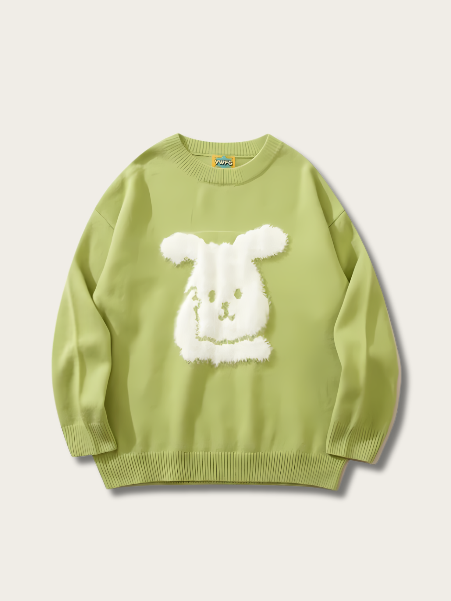 Yellow Rabbit Sweater Rabbit Fleece Knit Japanese Sweater – Oversized | RUEMOOD