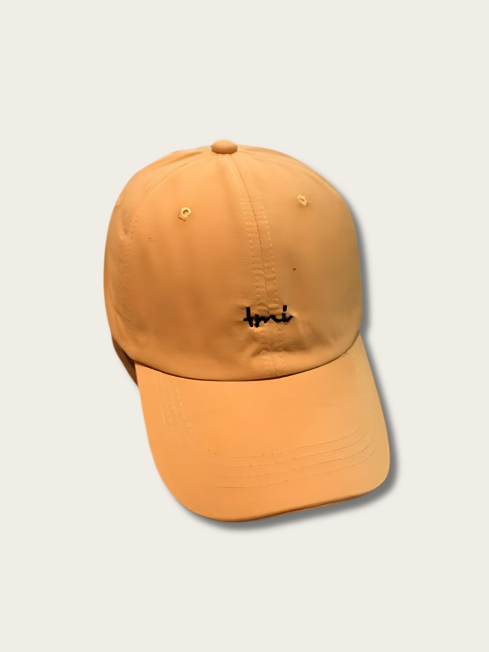 Letter Embroidered Japanese Cap - Yellow