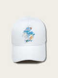 Oil Paint Sunrise Printed Japanese Cap - White