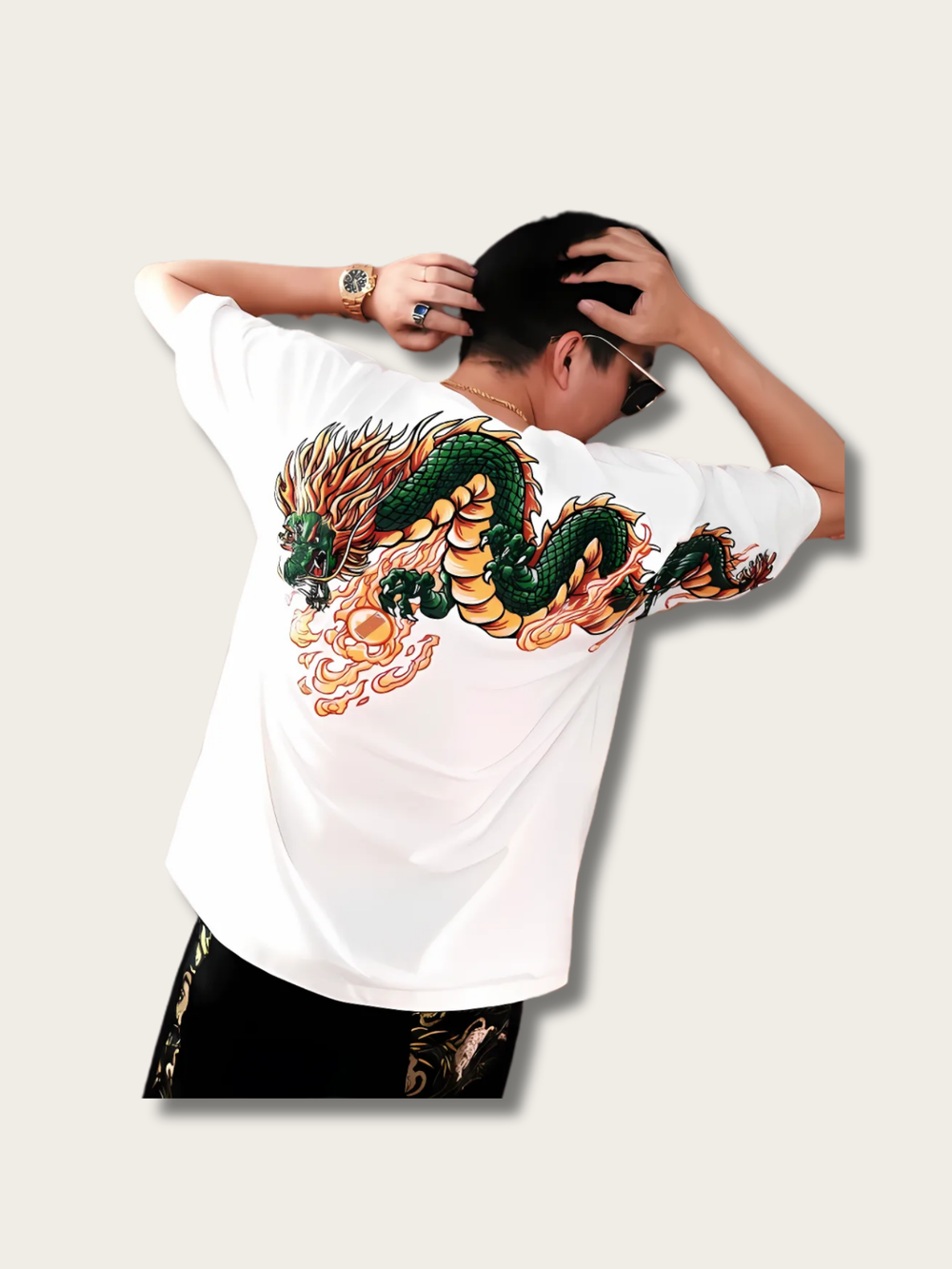 Inferno Serpent Graphic Japanese T Shirt - Medium