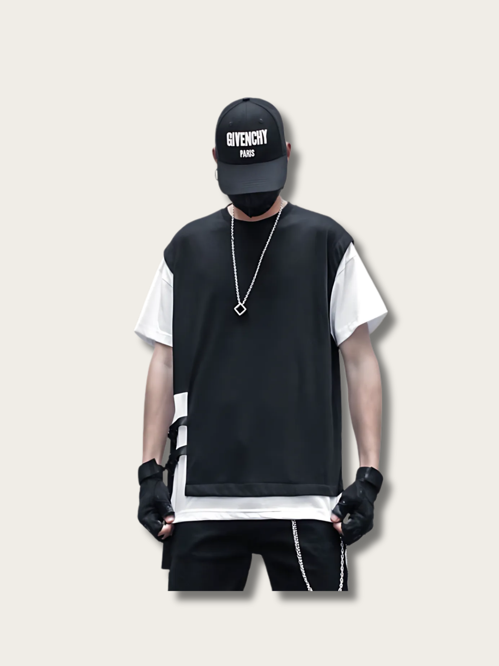 Sleek Asymmetrical Japanese T Shirt - Large