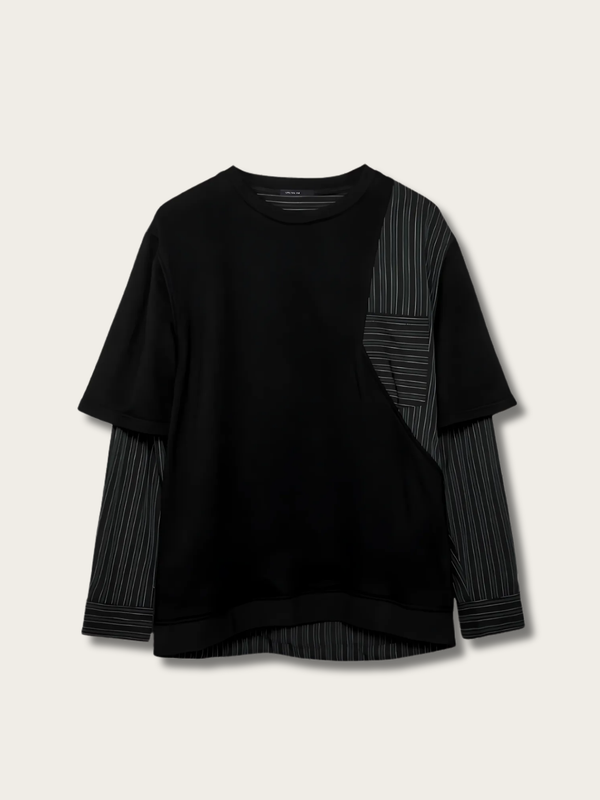 Urban Layered Stripe Japanese Sweatshirt - Medium