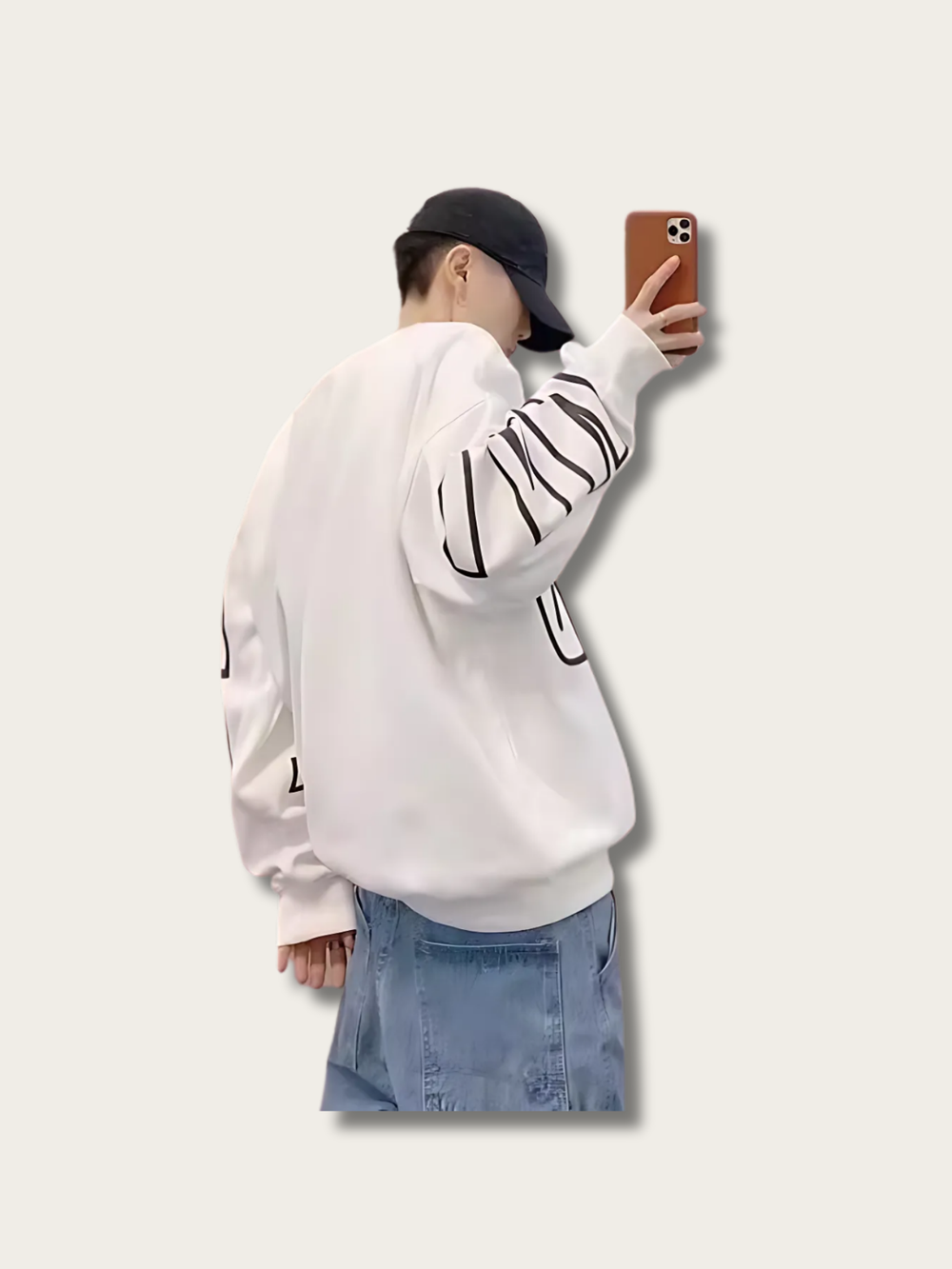 Bold Basic Oversized Japanese Sweatshirt - Large