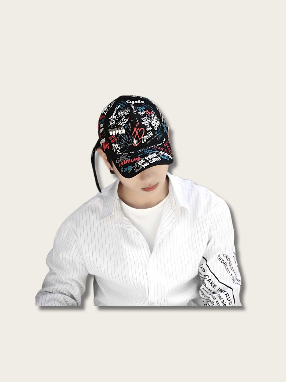 Wall Graffiti Japanese Baseball Cap - White