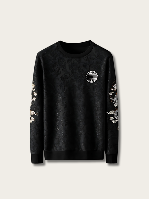 Embroidered Dragon Japanese Sweatshirt - Medium