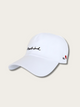 Statement Embroidered Japanese Cap - White
