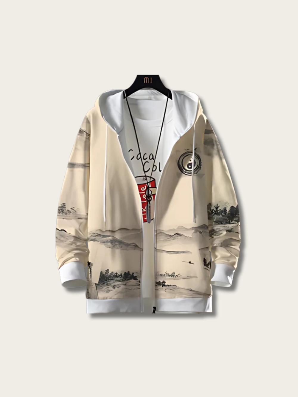 Harmony Crane Ink Japanese Hoodie - Small