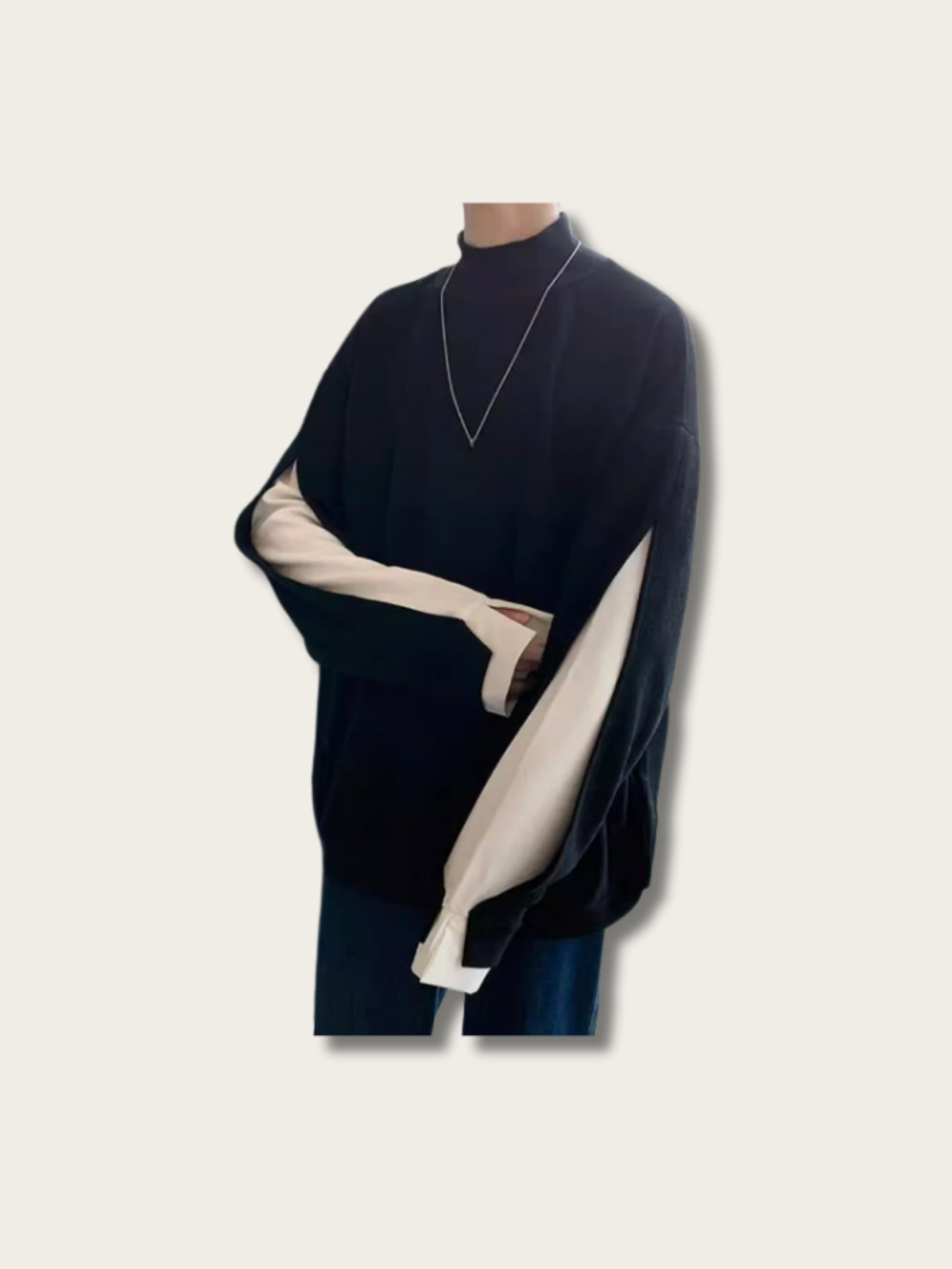 Contrast Flow Japanese Sweatshirt - Small
