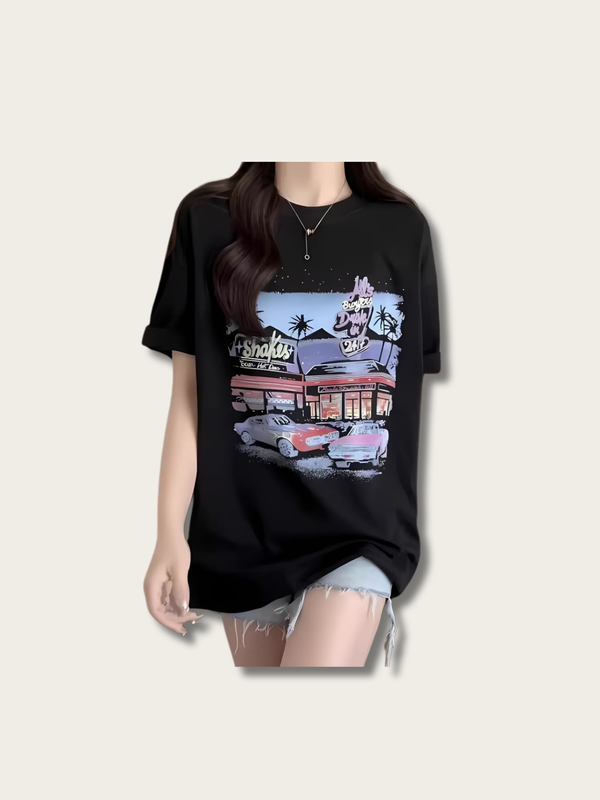 Purple Drive Oversized Retro T Shirt - Small